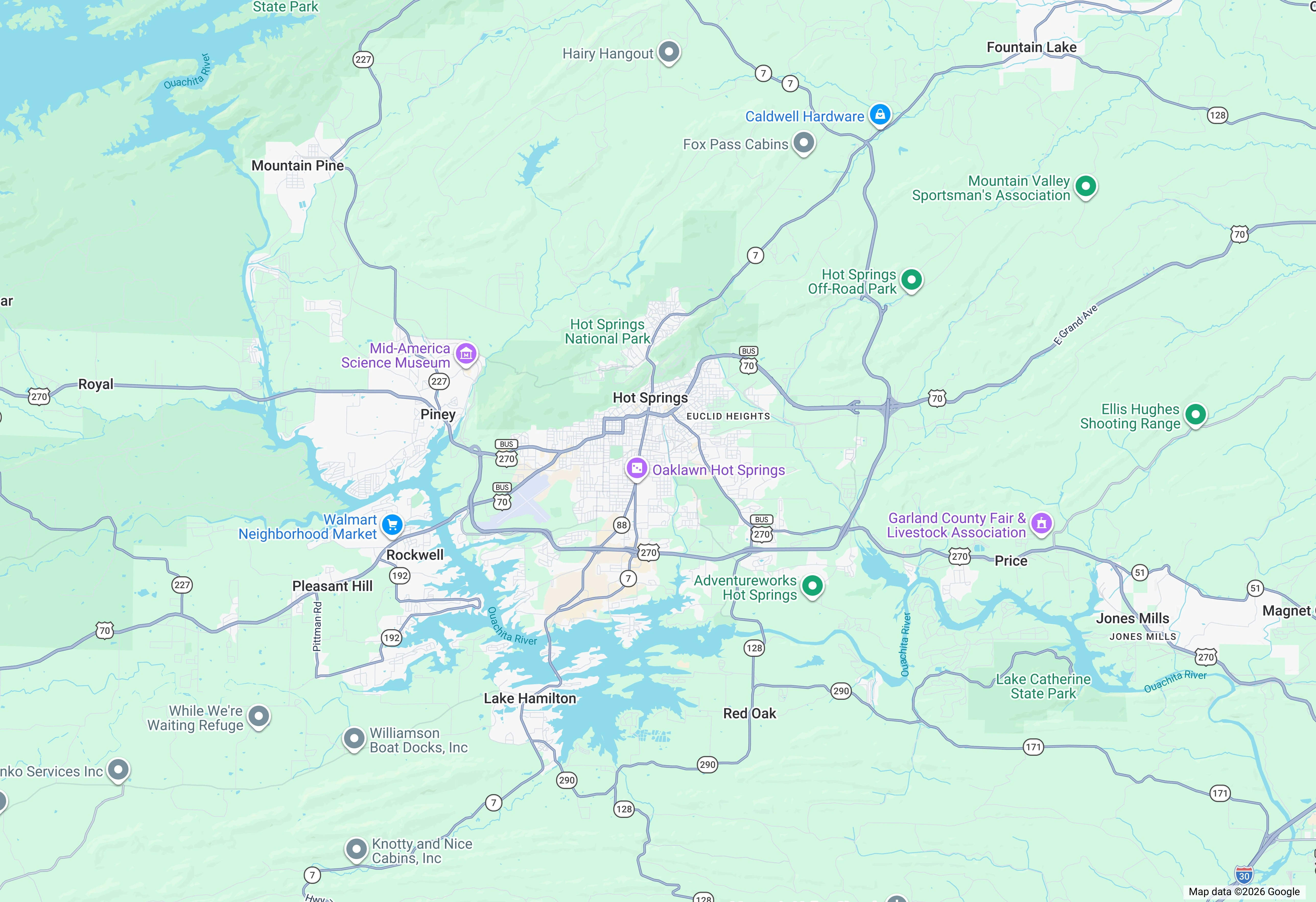 Hot Springs Map